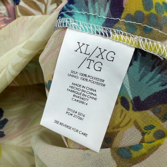 Cabi Sleeveless Tropical Print Parlor Resortwear Vacation Coastal Casual Top XL - Picture 9 of 16